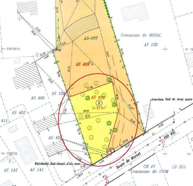 Afficher la photo en grand terrain à vendre - 873.0 m2 - MOZAC - 63 - AUVERGNE - Century 21 Agence Girard