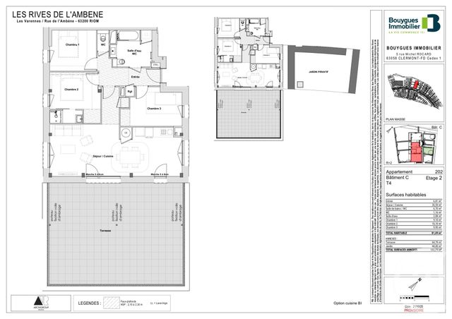 Appartement F4 à vendre - 4 pièces - 84.0 m2 - RIOM - 63 - AUVERGNE - Century 21 Agence Girard